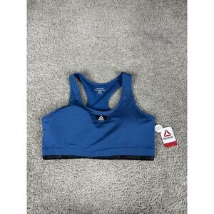 Reebok Sports Bra Womens XXXL Blue Poseidon Heather Medium Support Stretch Yoga